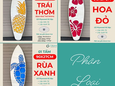 Ván lướt sóng decor Summer cao 90cm [Gỗ dày - chuẩn đẹp] VLS-11